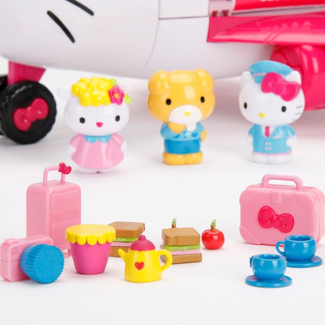 طقم لعبة هالو كيتي - طائرة نفاثة للأطفال مع شخصيات هالو كيتي Hello Kitty - Jet Plane Playset