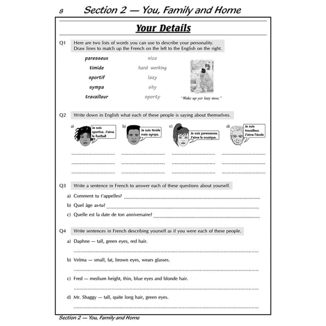 KS3 French Workbook With Answers
