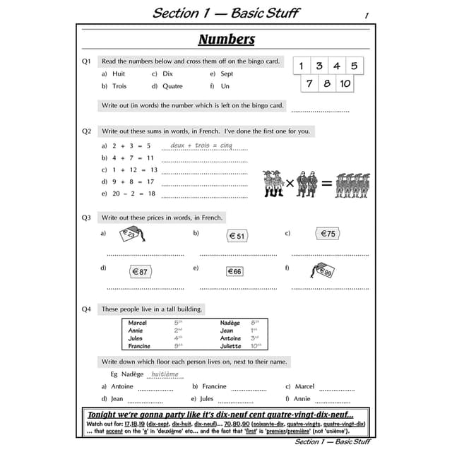 KS3 French Workbook With Answers