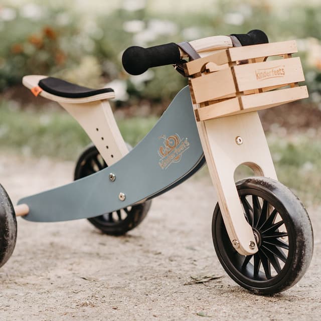 سلة دراجة هوائية للأطفال خشب كيندر فيتس Kinderfeets Crate Bike Basket