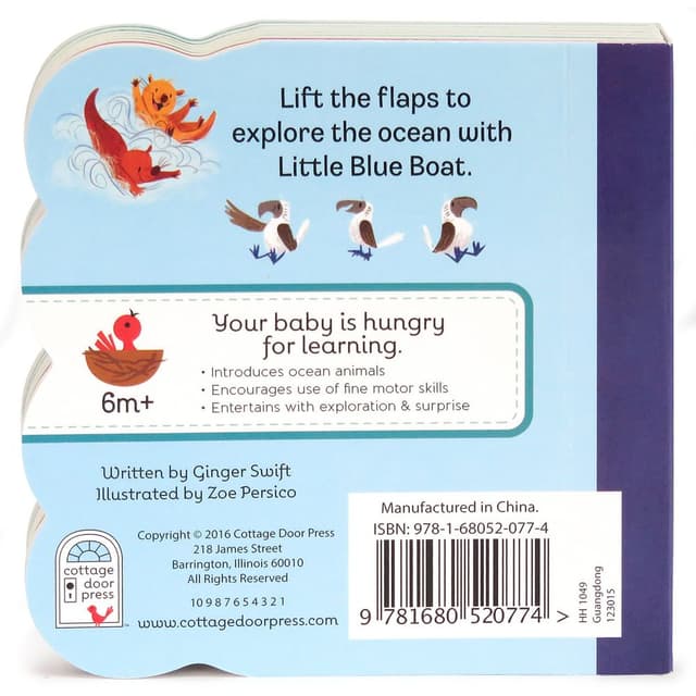 كتاب مصور للاطفال عن البحر "القارب الأزرق الصغير" من دار نشر كوتاج دور Little Blue Boat