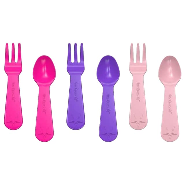طقم الشوكة والملعقة الوردي من لانش بانش Lunch Punch - Fork & Spoon Set – Pink