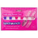 طقم الشوكة والملعقة الوردي من لانش بانش Lunch Punch - Fork & Spoon Set – Pink