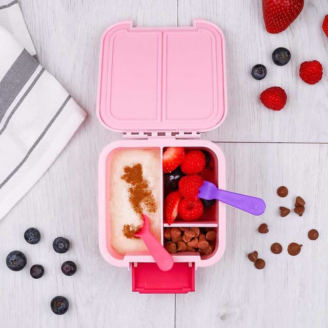 طقم الشوكة والملعقة الوردي من لانش بانش Lunch Punch - Fork & Spoon Set – Pink