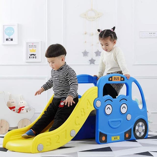 زحليقة اطفال على شكل حافلة باللون الأزرق من ميجاستار Megastar - Jolly Bus Slide - Blue