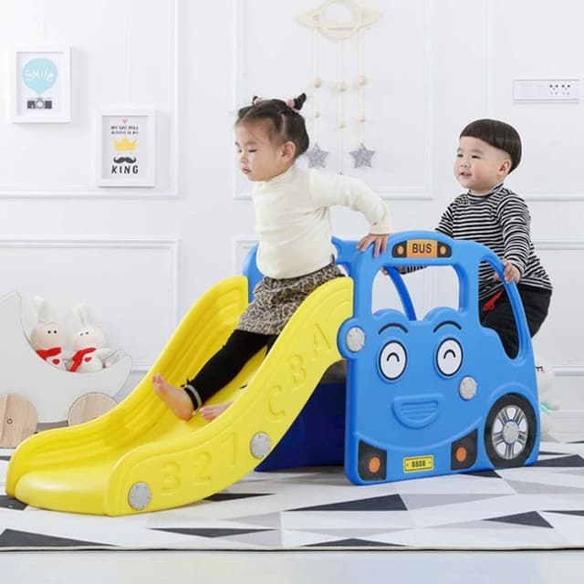 زحليقة اطفال على شكل حافلة باللون الأزرق من ميجاستار Megastar - Jolly Bus Slide - Blue