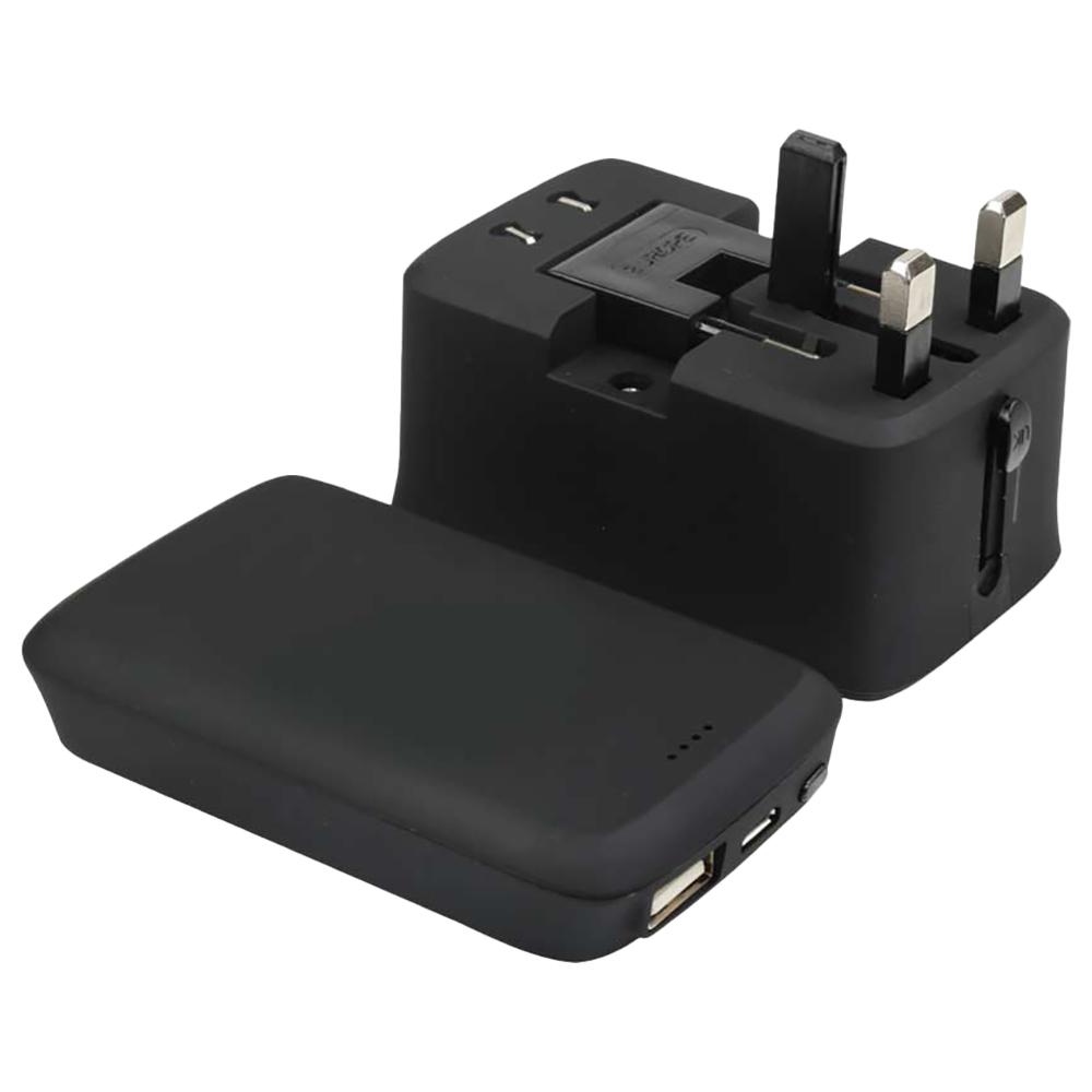 محول السفر مع باور بانك بسعة 5000 ميللي أمبير ميموري Memorii - Brusy World Travel Adapter W