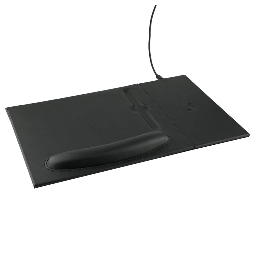 لوحة ماوس بشاحن لاسلكي بقدرة 10 واط أسود ميموريMemorii - Doberan 10W Wireless Charger Pu Mouse Pad