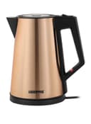 Geepas Three Layer Stainless Steel Electric Kettle 360-Degrees Rotation, Boil Dry Protection And Automatic Cut-Off Perfect For Boiling Water, Milk, Tea 1850-2200 W, Seamless Welding 2 Years Warranty, Metallic Brown Color 1.7 L 2200 W Gold/Black - 452151
