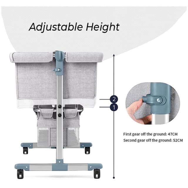 سرير اطفال بجانب السرير رمادي تيكنوم Teknum - Bedside Crib - Grey