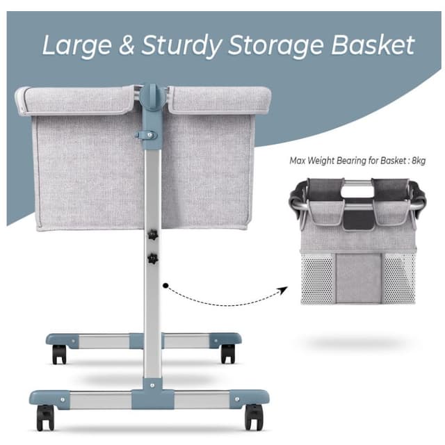 سرير اطفال بجانب السرير رمادي تيكنوم Teknum - Bedside Crib - Grey