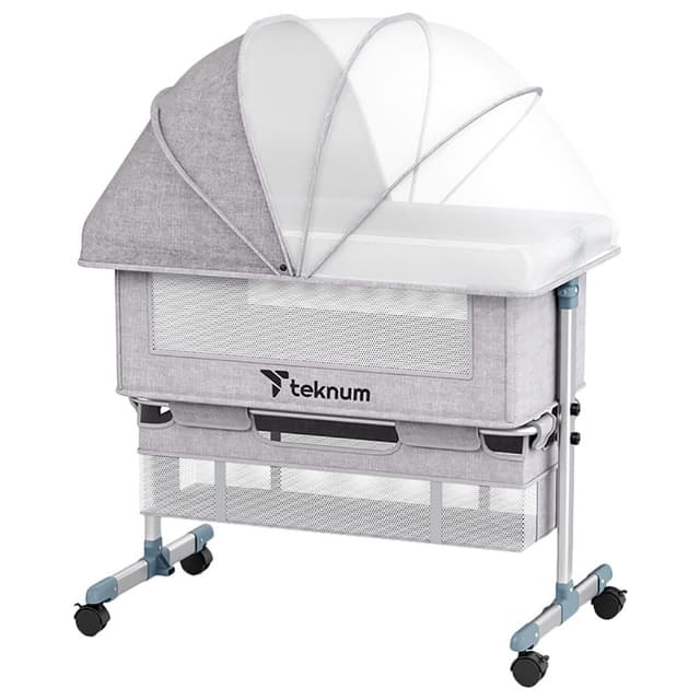 سرير اطفال بجانب السرير رمادي تيكنوم Teknum - Bedside Crib - Grey