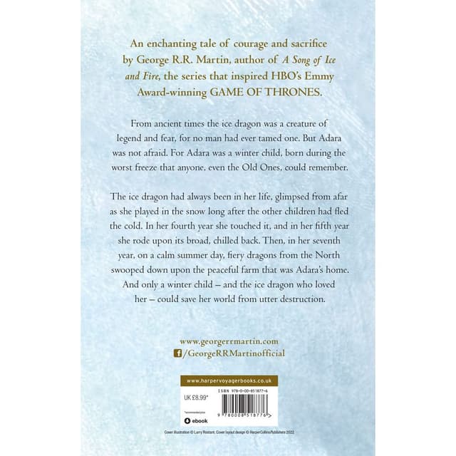 كتاب التنين الجليدي لجورج آر آر مارتن هاربر فوييجر The Ice Dragon