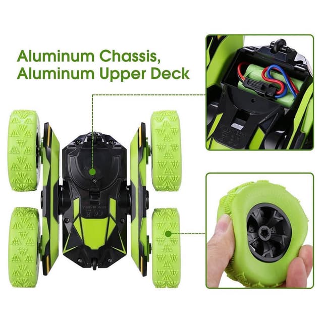 سيارة ريموت أطفال ماكس فانسي من أوكر  لون أخضر UKR  Atom Max Fancy Stunt Car 