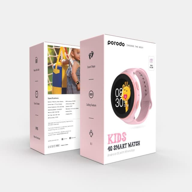 ساعة ذكية للاطفال اندرويد بورودو مع شريحة Porodo Kids 4G Smart Watch Android