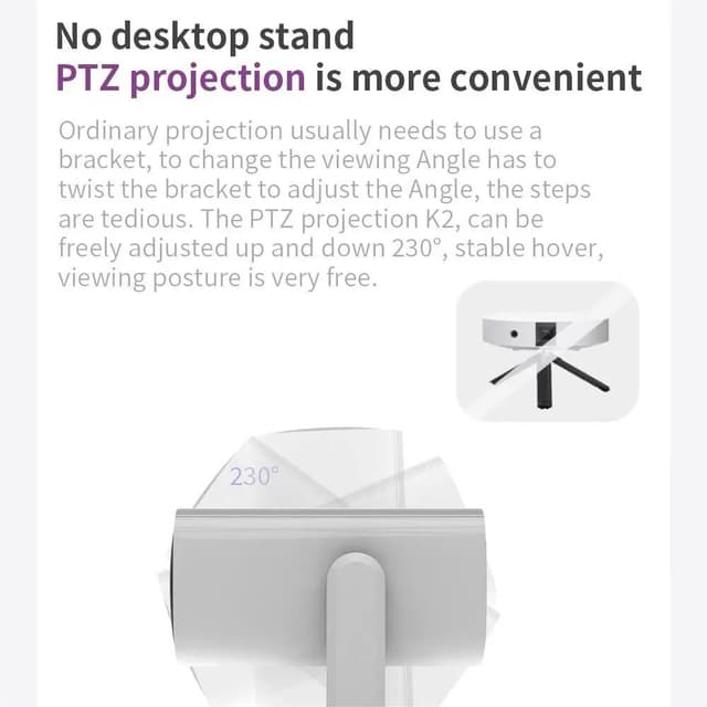 Mini Smart Portable Projector K2 5800mAh