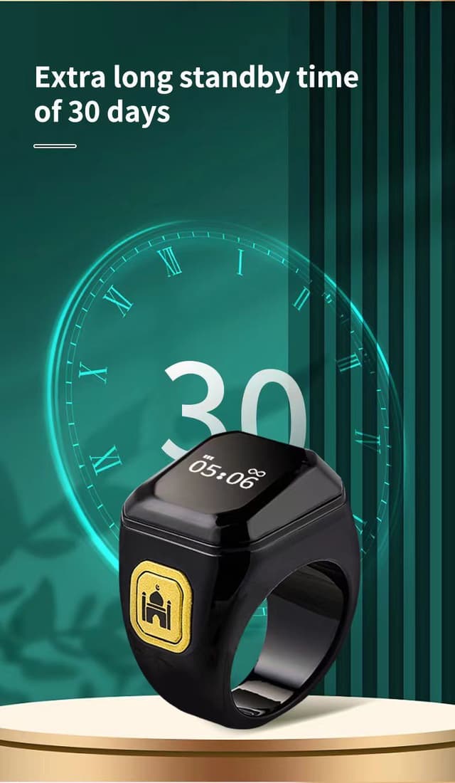 خاتم التسبيح الذكي اللاسلكي Rechargeable Smart Rings Counter