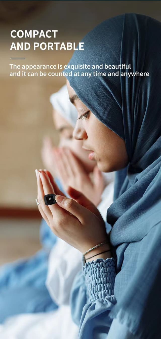 خاتم التسبيح الذكي اللاسلكي Rechargeable Smart Rings Counter