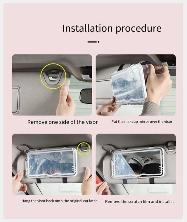 Touch Screen Car Makeup Mirror Led Light