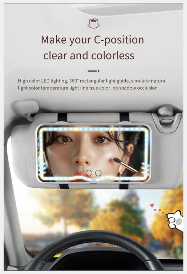 Touch Screen Car Makeup Mirror Led Light