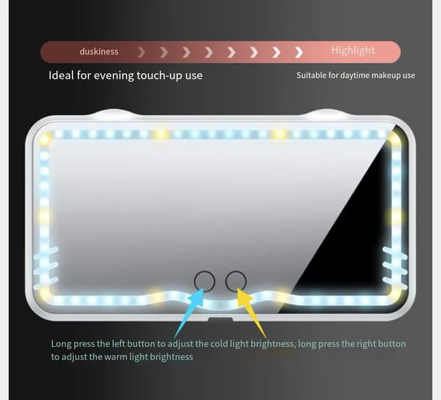 Touch Screen Car Makeup Mirror Led Light