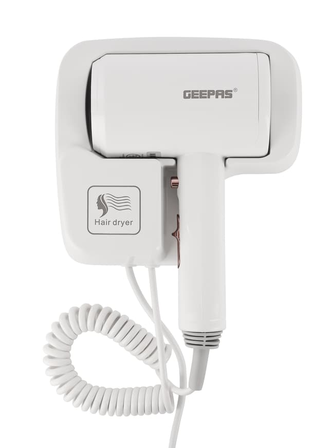 مجفف شعر للحمام للجنسين 1200 واط جيباس Geepas Wall Mounted Hair Dryer Hot & Cold Wind