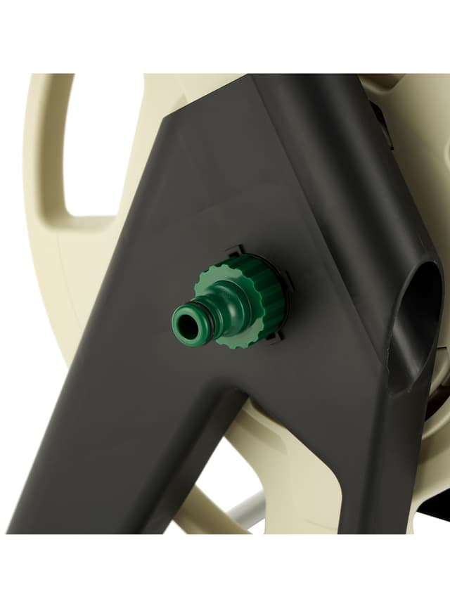 بكرة خرطوم الماء بيج وأخضر جيباس Geepas Portable Hose Cart Manual Retract Hose Reel