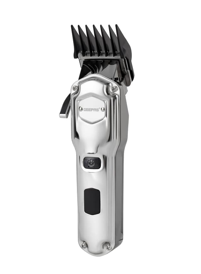 Geepas Rechargeable Professional Hair/ Beard Trimmer, Cordless Operation, Removable & Washable Blades, Trim Your Edge For Excellent Line Definition, Waterproof Ipx7, 180 Min Working Time, Led Display
