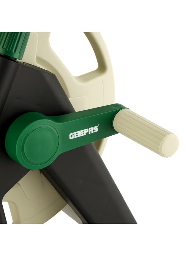 بكرة خرطوم الماء بيج وأخضر جيباس Geepas Portable Hose Cart Manual Retract Hose Reel