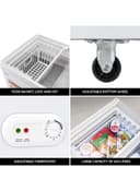 Geepas Faster Cooling Chest Showcase Freezer Convertible Freezer And Fridge Function Long Lasting Freshness With Temperature Control 220 W White
