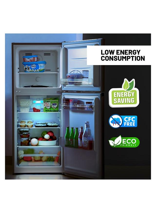 ثلاجة كبيرة 180 لتر فضي جيباس Geepas No Frost Double Door Refrigerator With Multi Air Flow