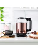 غلاية ماء 1.7 لتر 1500 واط زجاج شفاف جيباس Geepas Double Layer Electric Glass Kettle With Boil