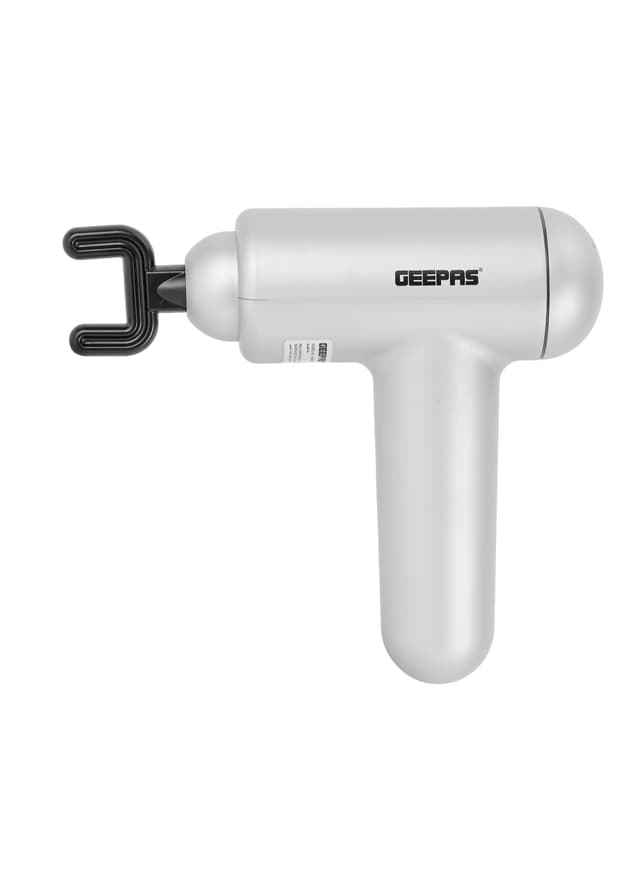 جهاز مساج منزلي 6 مستويات  4 في 1 1200 ميللي أمبير قابل لإعادة الشحن جيباس Geepas Rechargeable 4 In 1 Massage Gun With 60 Min Working Time