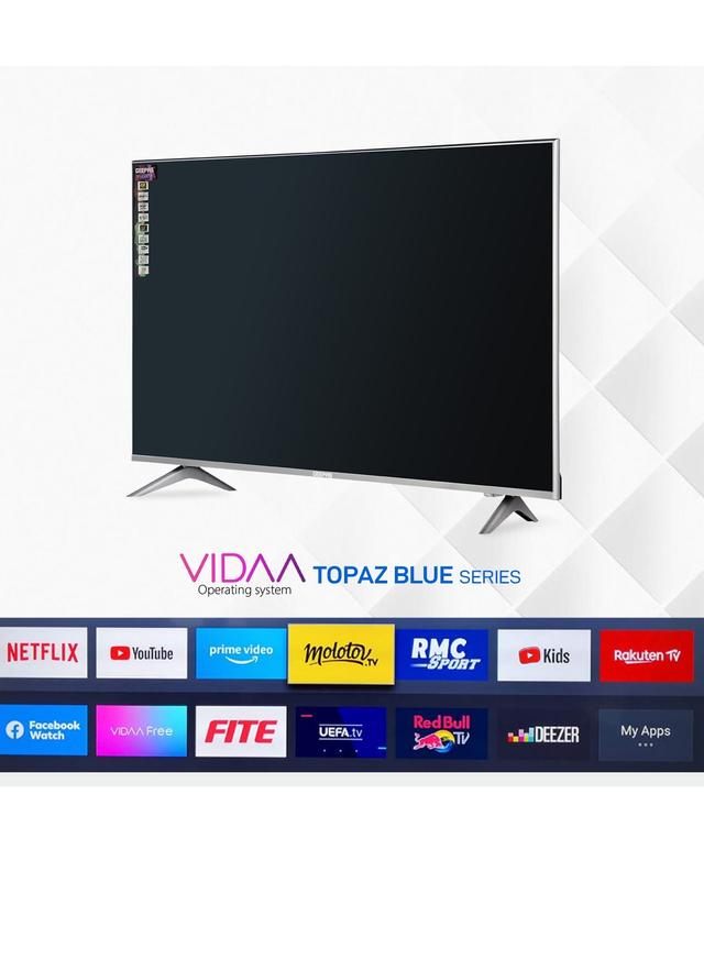 Geepas 50 Inch Vidaa 4k Ultra Hd Smart Tv Frameless Design And Matte Silver Finish Pre