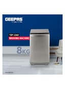 Geepas Fully Automatic Washing Machine Fully Digital Control And Automatic Top Load Washing Machine 8 Kg Grey