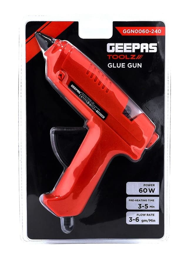 Geepas Glue Gun, Includes 2pcs Glue Sticks - Fast Heating Mini Glue Gun, Hot Melt Glue Gun Kit Suitable For Children Do School Heating Arts, Diy Art, Home Repair, Wood, Glass, Card, Plastic