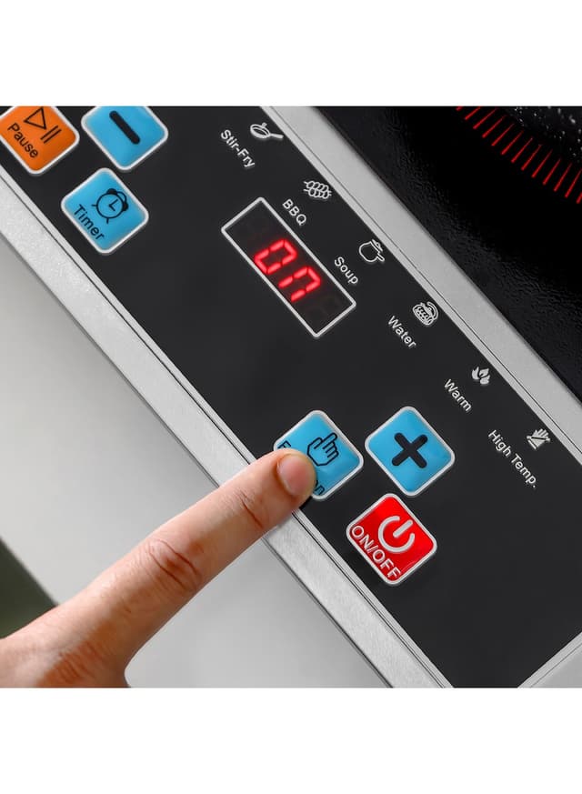 طباخ كهربائي 10 مستويات طاقة 200 واط أسود جيباس Geepas Digital Infrared Cooker Infrared Burner With 10 Level Adjustable Temperature, Single Cooking Hob With Button Control 2000W