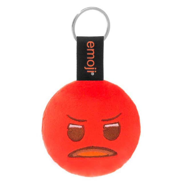 ميدالية مفاتيح باللون الأحمر بشكل وجه غاضب من إيموجي emoji - Keychain Angry - Red