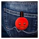 ميدالية مفاتيح باللون الأحمر بشكل وجه غاضب من إيموجي emoji - Keychain Angry - Red