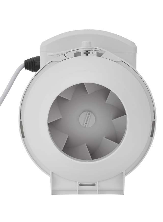 Geepas 4" In Line Exhaust Fan With 2 Speed, 23w Power, Low Noise, 2600rpm Speed, Installed In Loft Or Roof Space, Overrun Timer Adjustable From 2-30 Minutes, 130cfm Airflow, Rust Free 23 W White - 541073