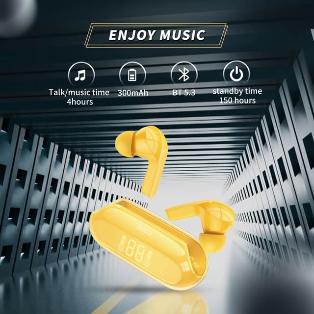 سماعة اذن بلوتوث هوكو 300 مللي أمبير Hoco Crystal EW39 True Wireless Earphone