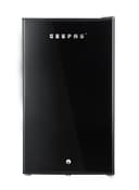 Geepas 120l Gross/92l Net Capacity, Single Door Mini Defrost Refrigerator With Retro Premium Design, Bottle Opener, Glass Shelves, Transparent Door Basket, Lock & Key, Low Noise, Low Voltage, Adjustable Front Wheel. 120 L Black