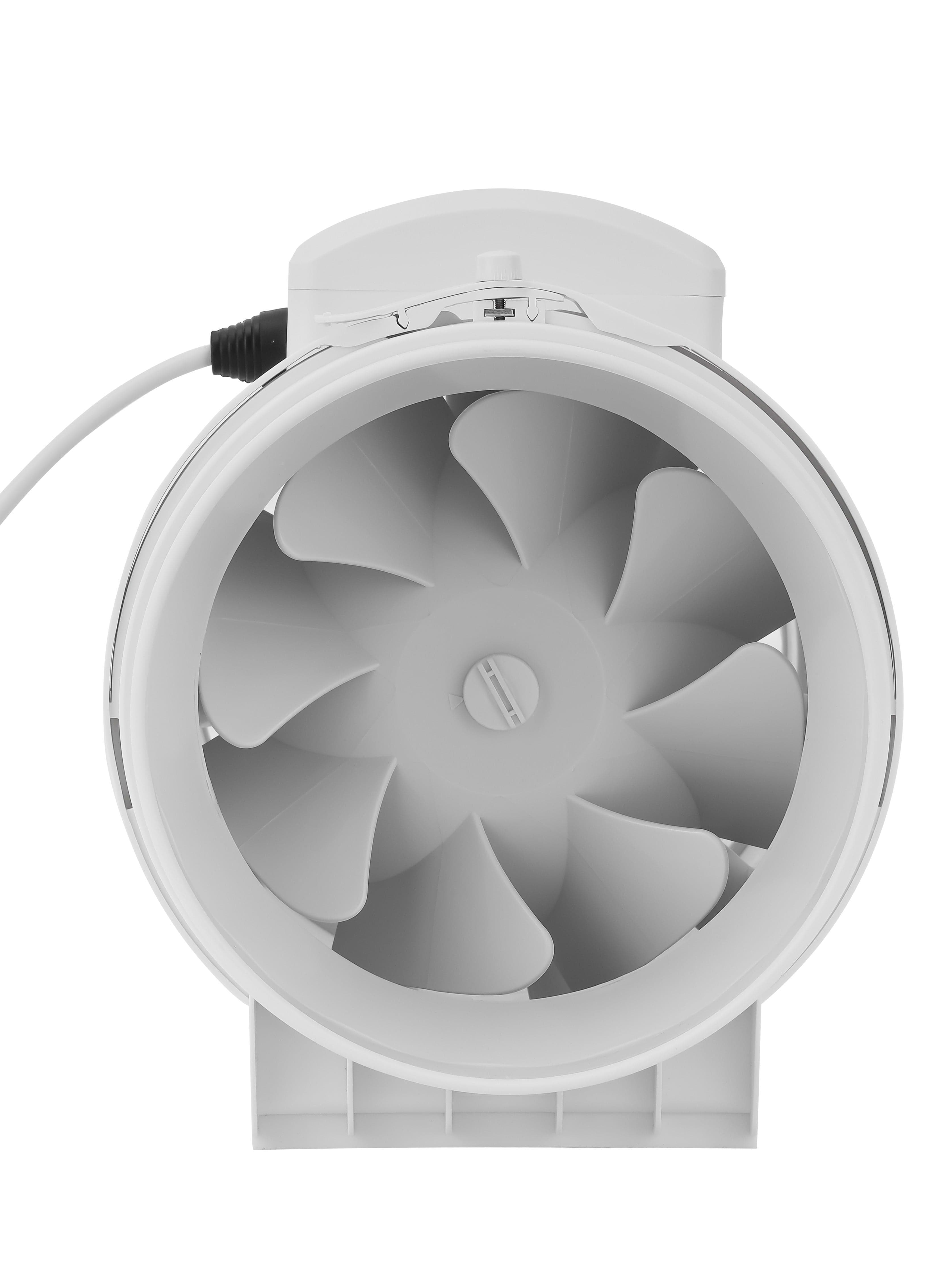 Geepas 8" In Line Exhaust Fan" With 2-Speed Settings, 1700 Rpm Speed, 500cfm, Rust-Free Construction, Low Noise Operation, Designed For Installation In Loft Or Roof Space 55 W White