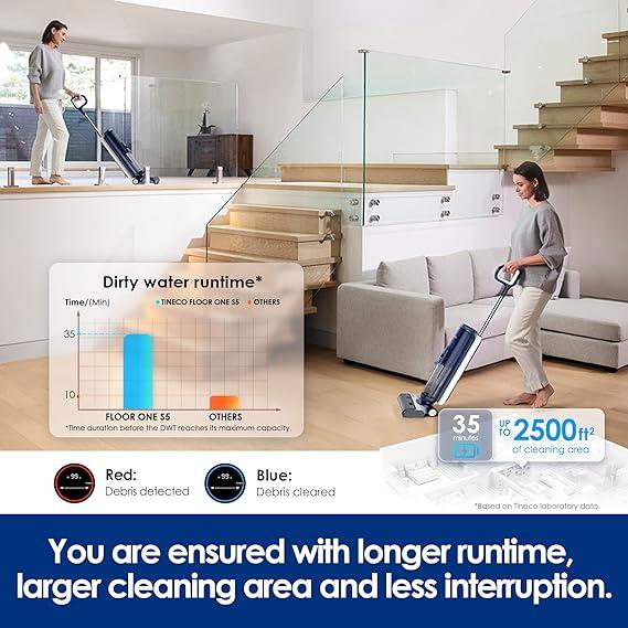 مكنسة جاف ورطب لاسلكية تينيكو ون فلور اس 7 برو Tineco Floor One S7 Pro Wet Dry Vacuum Cleaner