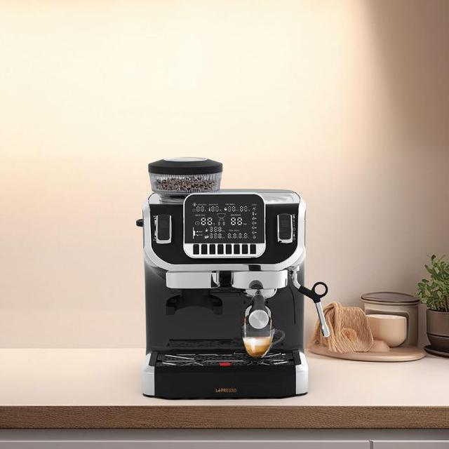 Lepresso Espresso Coffee Maker with Bean Grinder and LCD Display - Black - SW1hZ2U6MzA2MDQ3OA==