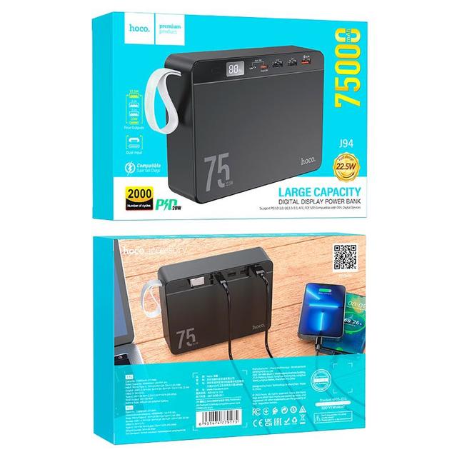 Hoco J94 Power Bank 75000mAh with LED Digital Display