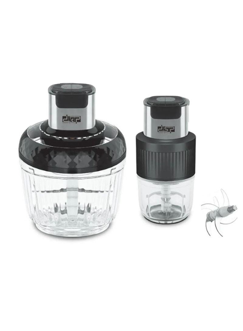 Dsp Professional 300W 2.5L 2 in 1 Food Chopper with 0.3L Garlic Bowl, 2 Speeds & Stainless Steel Blades KM4072U