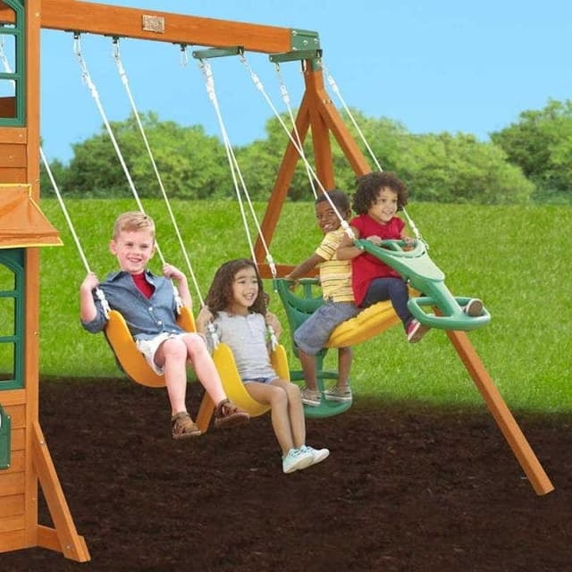  Kidkraft Cloverdale Wooden Swing Set / Playset
