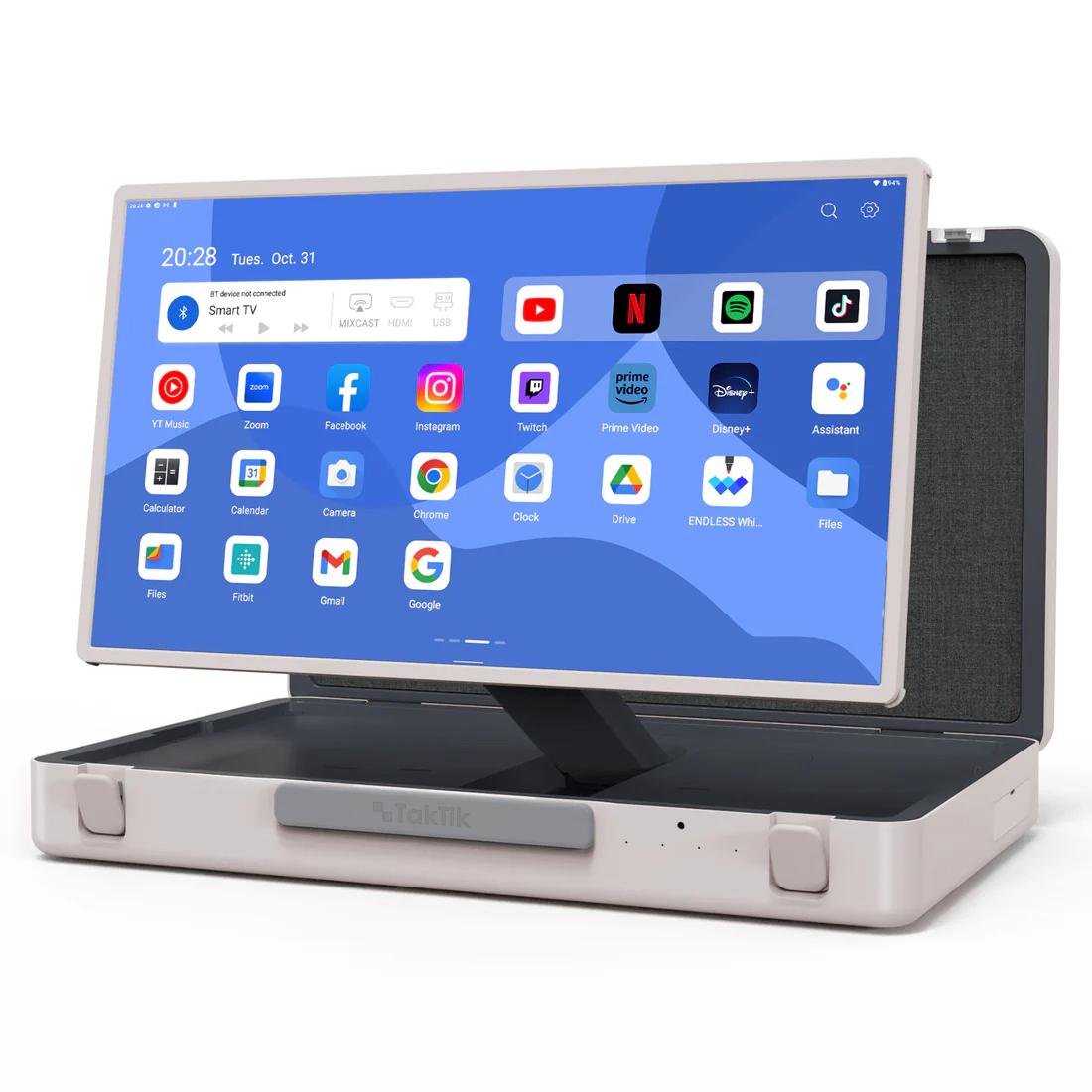 شاشة متنقلة بتصميم حقيبة محمولة ببطارية تكتك 27 بوصة 6800 مللي أمبير Taktik Briefcase Smart Screen