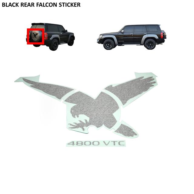 Rear Black Falcon Sticker - Nissan Patrol Y61 VTC GU - SW1hZ2U6MzEzMDc0NQ==